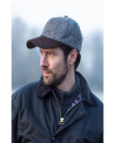 Made in UK Harris Tweed Baseball Cap with Suede Leather Peak One Size Steel Grey
